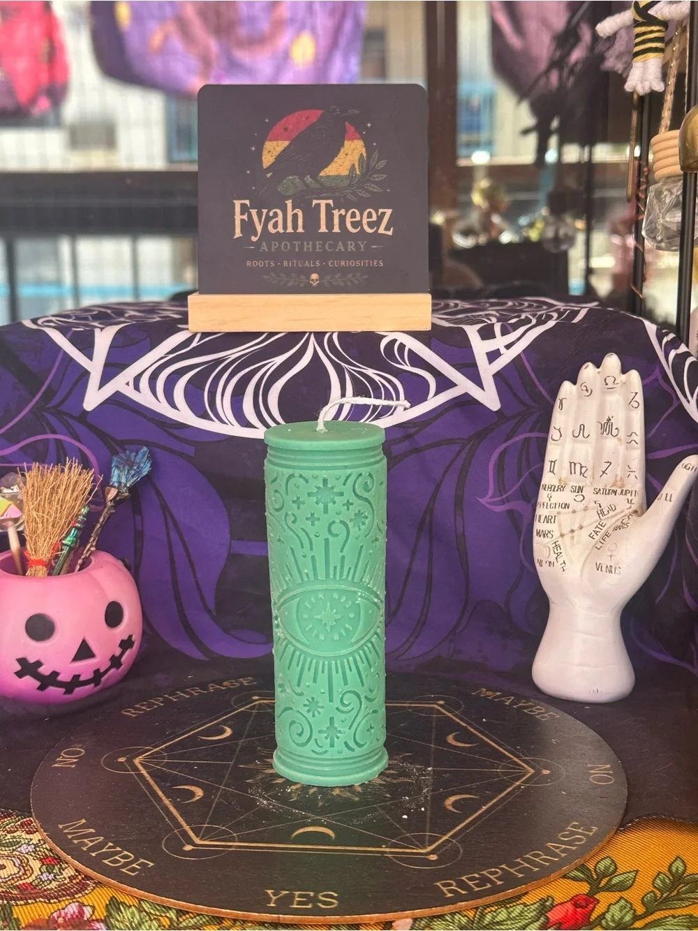 Green Celestial Eye Candle
